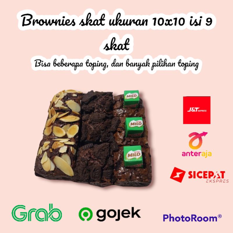 

brownies mini 10x10cm isi 9 skat/brownies mini skat/brownies panggang