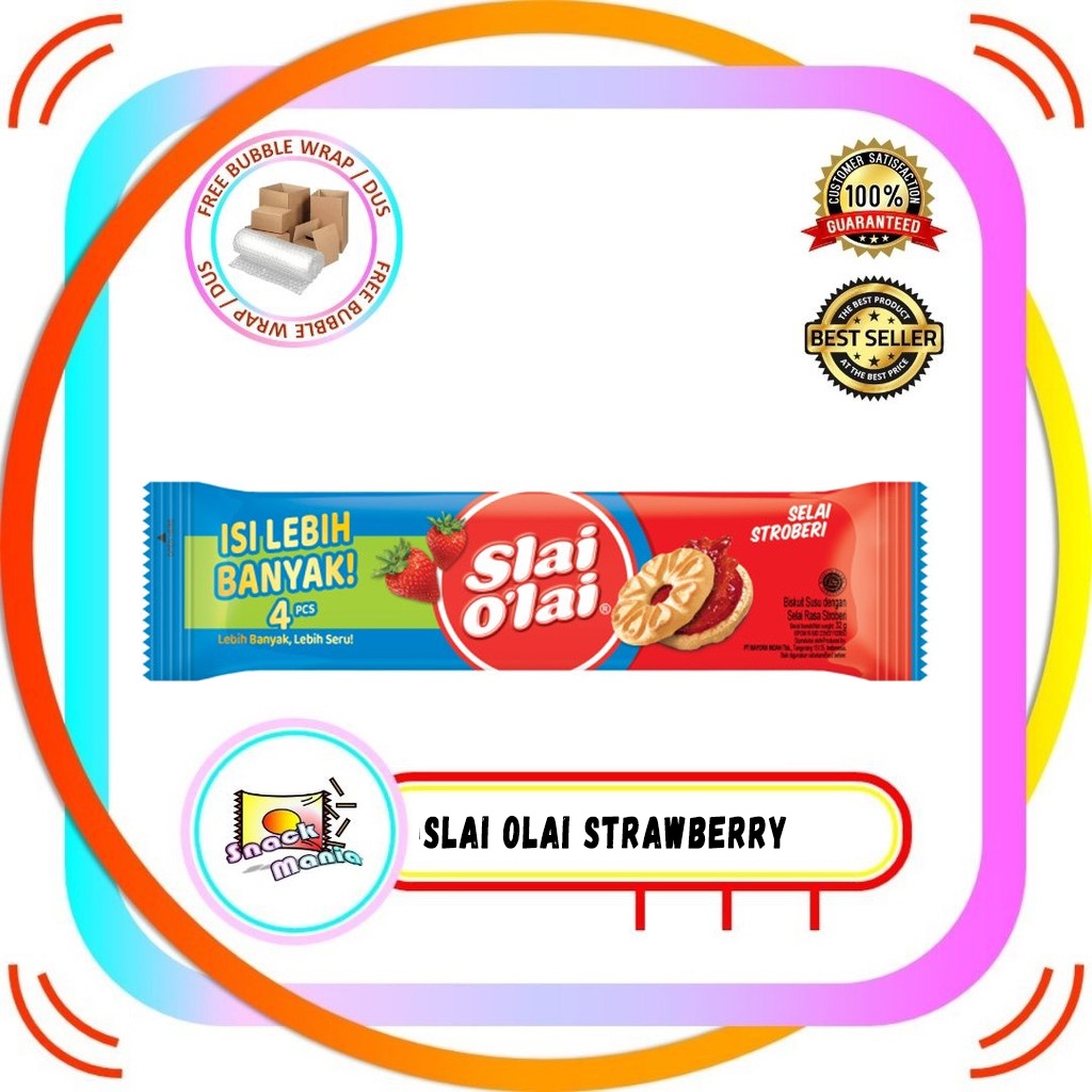 Slai Olai O Lai Biskuit Susu Selai Strawberry 32 gr Roma Biscuit