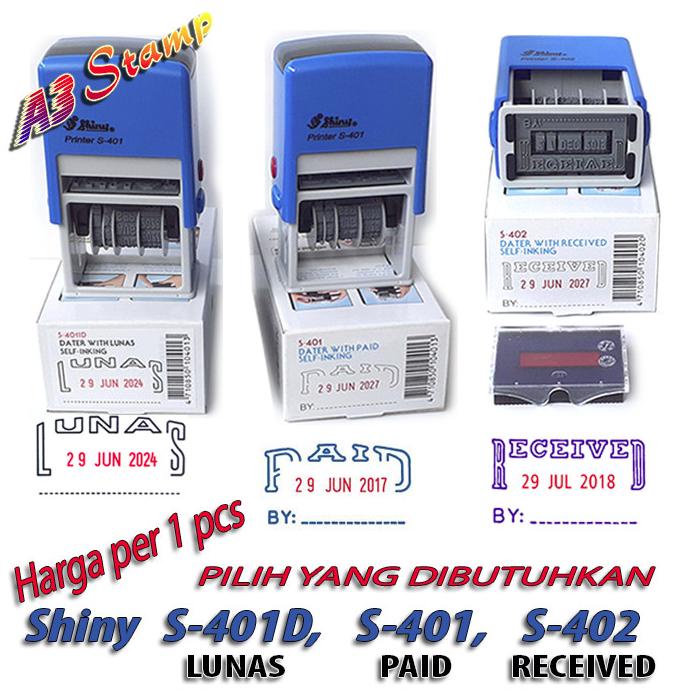 

Stempel Otomatis LUNAS , PAID , RECEIVED Shiny S-401D , S-401 , S-402