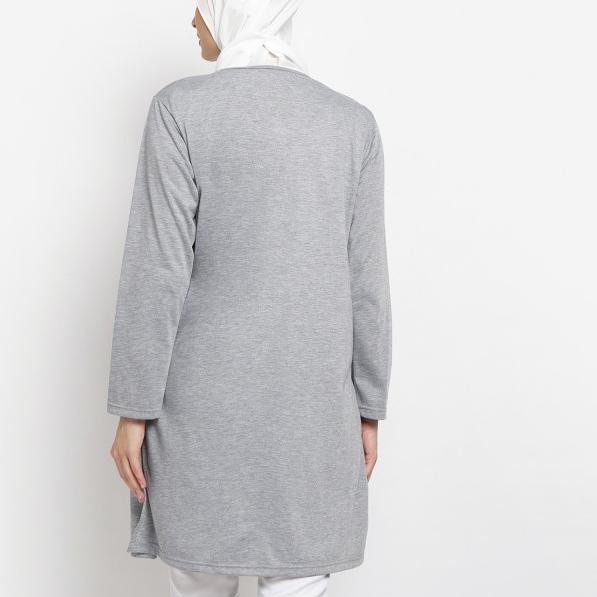 HAZIMAH tunik kaos muslimah polos murah katun - Hitam