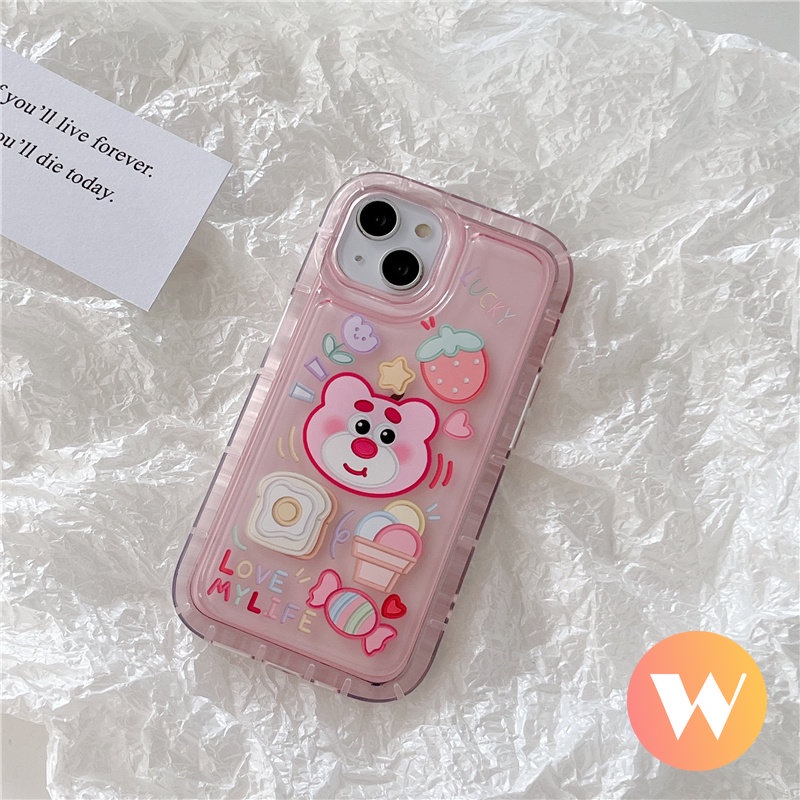 Soft Case Tpu Shockproof Motif Kartun Permen Strawberry Untuk iPhone 11 Pro Max 7Plus 6Plus 8Plus X XR XS Max 14 11 12 13 Pro Max