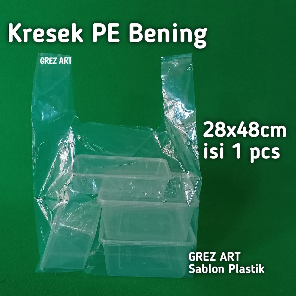 Kantong Plastik Kresek PE Bening 28x48 (isi 1 pcs)