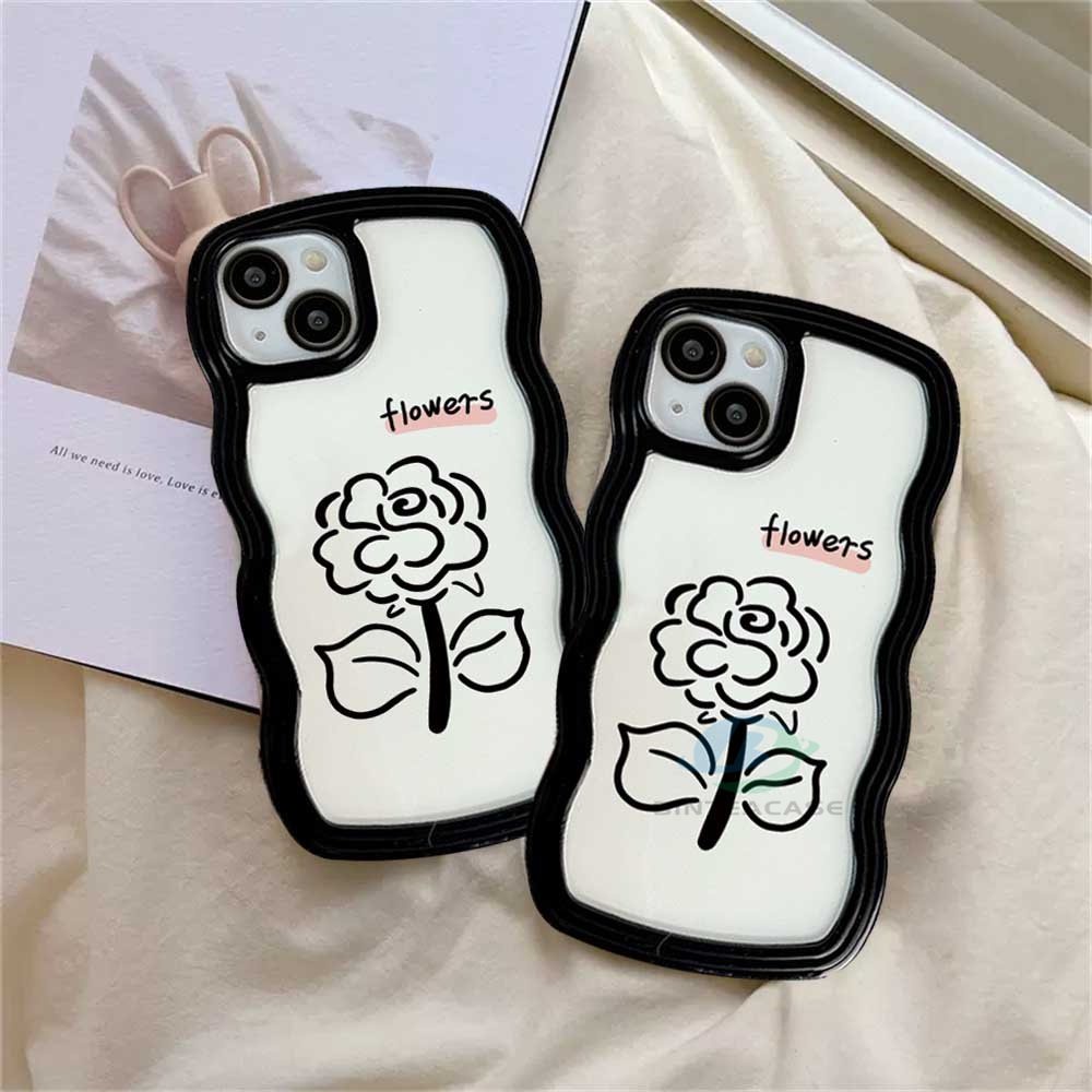 Realme C30 C31 C33 C33 C35 C21Y C25Y Realme 10 RealmeC11 C25 C17 C15 C12 C3 C2 Realme 7i 5 5i 6i 7 Pro Bunga Mawar Tepi Melengkung Casing Handphone TPU Binteacase