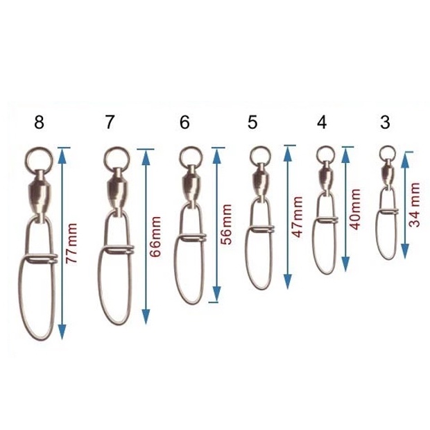 BALL BEARING SWIVEL with COASTLOCK SNAP BLOOD (TROLLING SNAP)