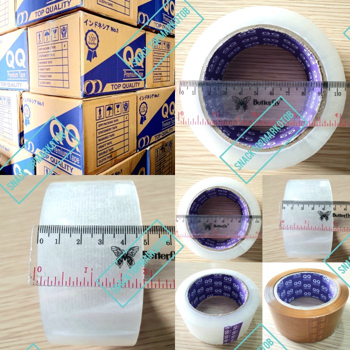 

Tape Lakban Bening/Coklat Qq Tape 2Inch(48Mm) 90Yards Terjamin Top Per Dus