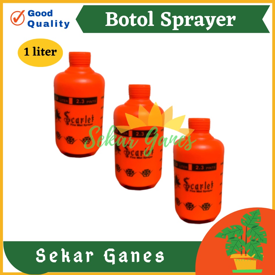 Tabung Botol Semprotan 1 liter orange hitam scarlet sprayer pompa manual suku cadang sprayer tanpa head pompa sprayer semprotan air desinfektan insektisida ternak grosir murah