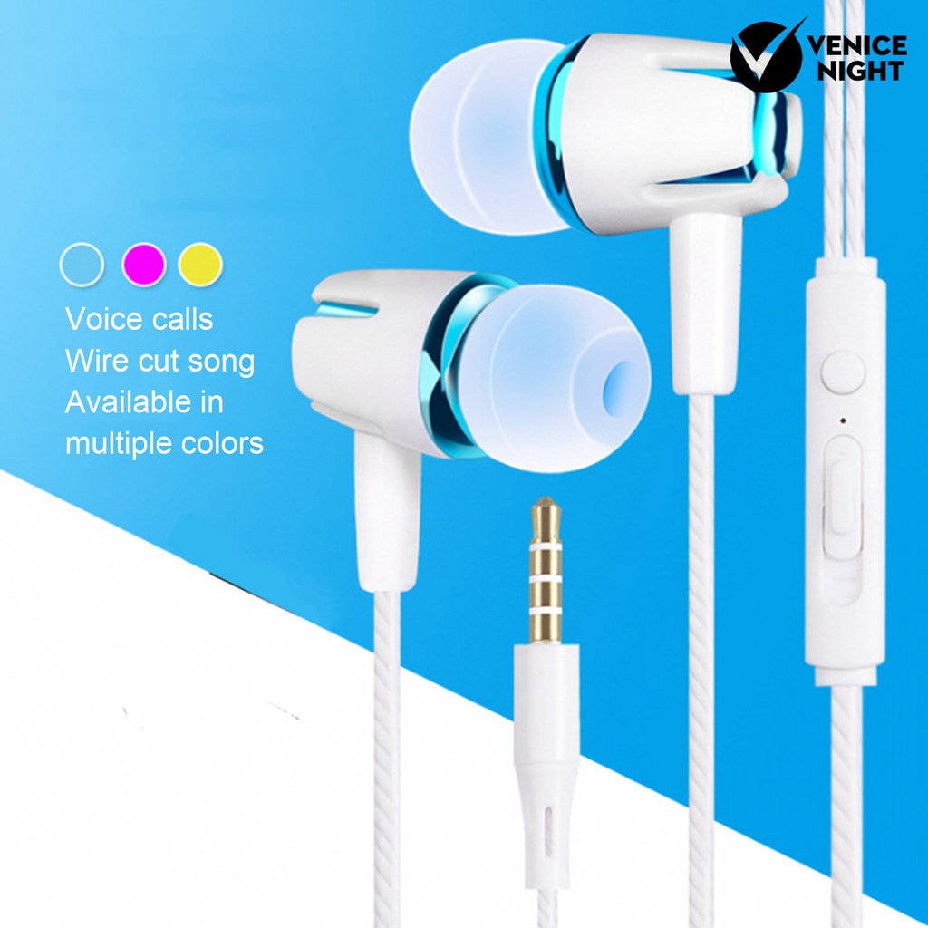 (VNEP) (Berkabel) YM108 Earbud Universal Wire Control Heavy Bass 3.5mm Ergonomis In-Ear 4D Stereo Earphone untuk Olahraga