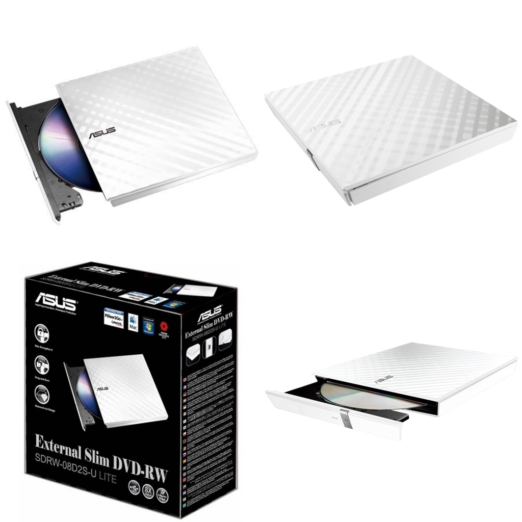 ASUS SDRW-08D2S-U LITE DVD-RW External Slim MDISC DVDRW WRITE 08D2S U