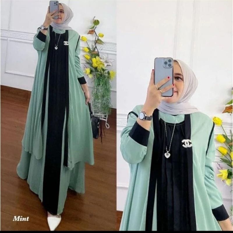 Kanaya Dress Gamis Dewasa Bahan Ceruty Babydoll Baju Kondangan Wanita Ootd Kekinian Fashion Wanita Kekinian Gaun Pesta Muslimah