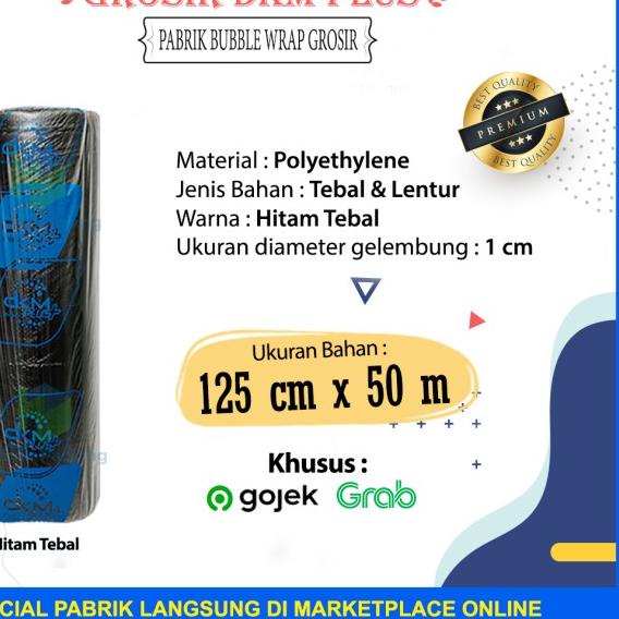

PLASTIK BUBBLE WRAP HITAM TEBAL 125 CM x 50 M DELKOMAS