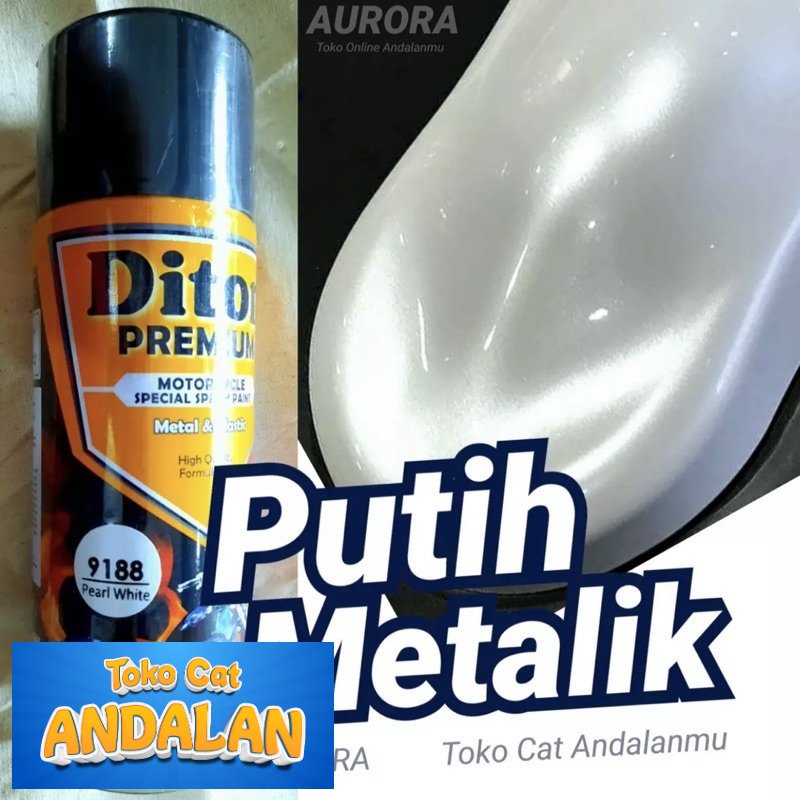 

Toko Andalan - Pilox Diton Premium Pearl White 9188 Putih Mutiara 400ml Cat Pilok Pylox Metallic Metalic Metalik | Toko Andalan Mobil dan Motol