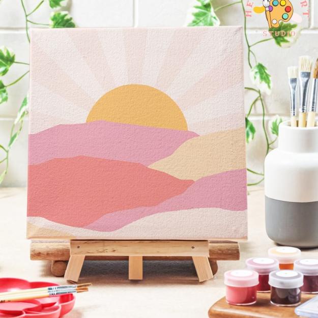 

Paint by number lukisan sunrise canvas 20x20 cm - 15x15cm