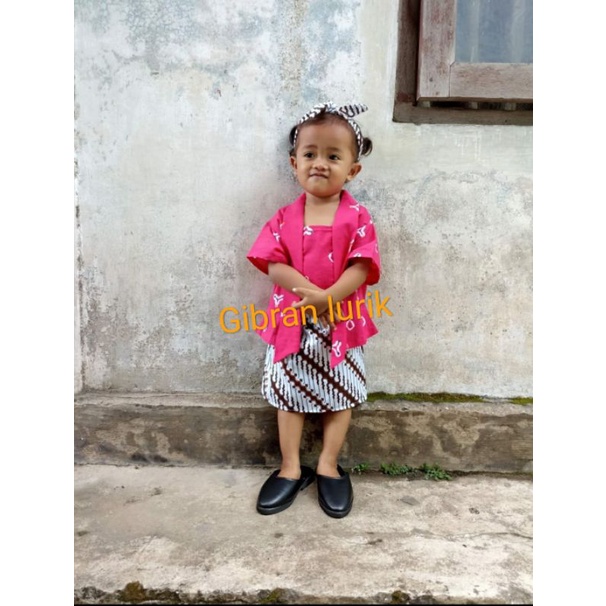 Kebaya Jumputan Anak - Kebaya Anak Modern - Kebaya Kutu Baru Anak Kebaya Jumputan Katun Batik | Sete