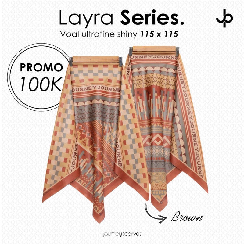 Layra Scarves by Journey / Hijab Journey / Hijab Motif / Hijab Segi Empat / Scarves by Journey