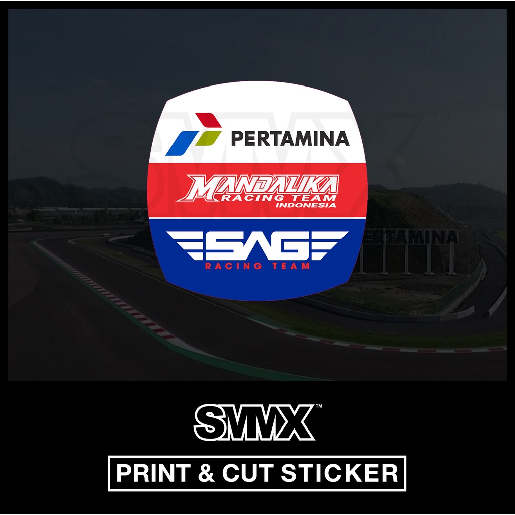 Sticker stiker Logo Pertamina Mandalika SAG Racing Team