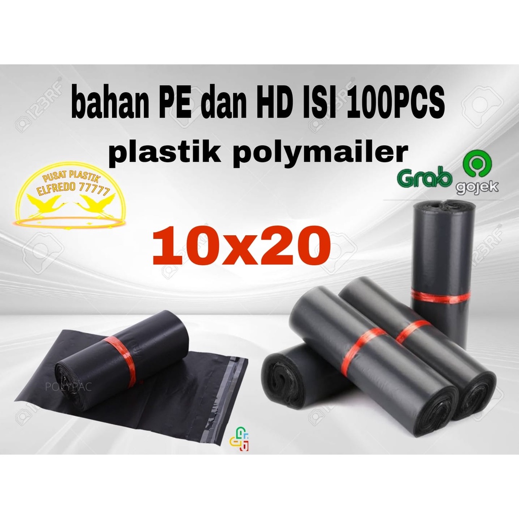 Plastik Polymailer 10x20 cm 100pcs Bahan PE dan HD / Plastik Packing online shop