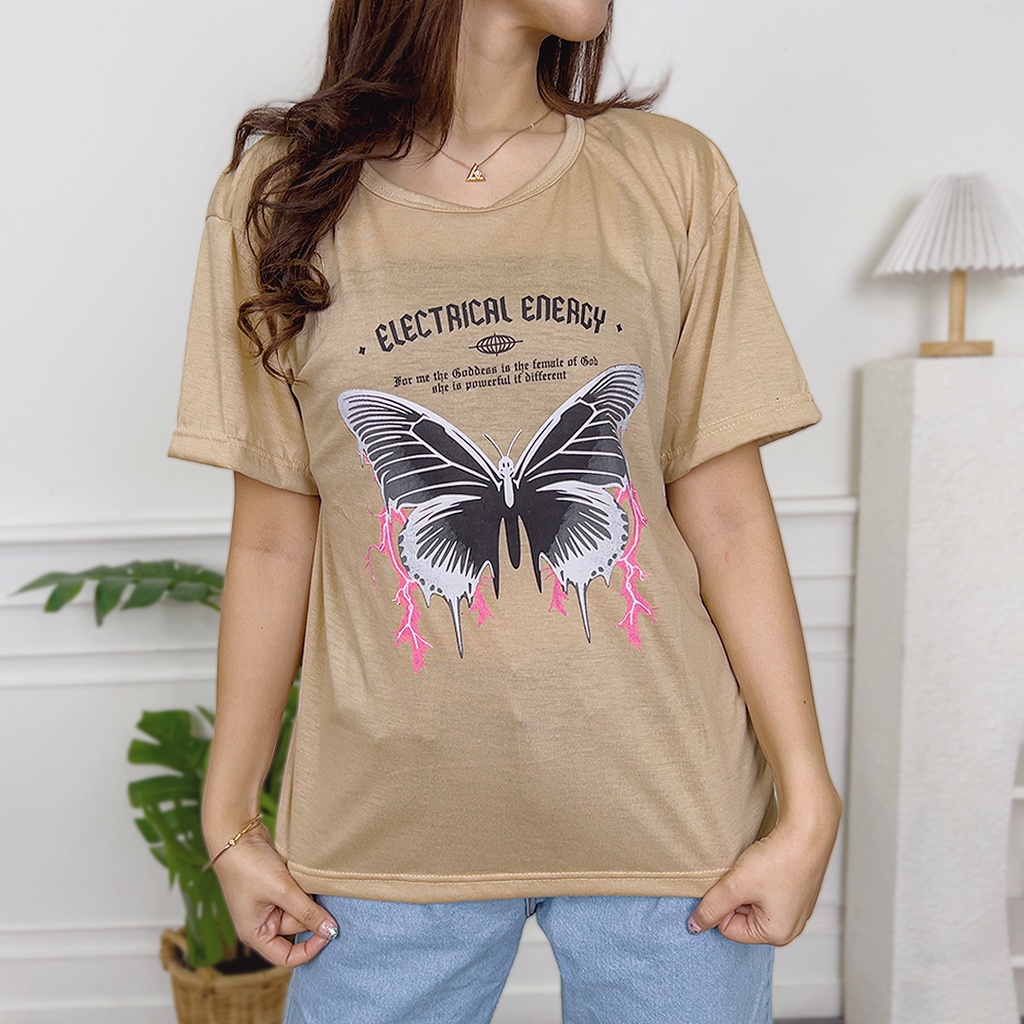 AFI - EC - Kaos Oversize Wanita Kupu-Kupu Electical Energy (LD 106, P 65)