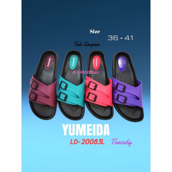Sandal Selop slip on wanita dewasa Yumeida LD-20083L tali gesper Trendy dan bagus