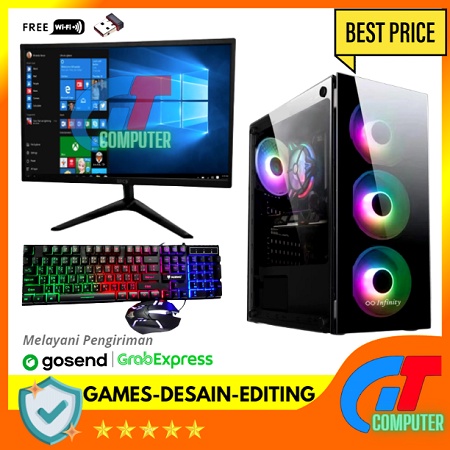 PC Gaming Lengkap Intel i7 2600 / VGA GT 710 2GB / Ram 8GB / SSD / Editing - Gaming
