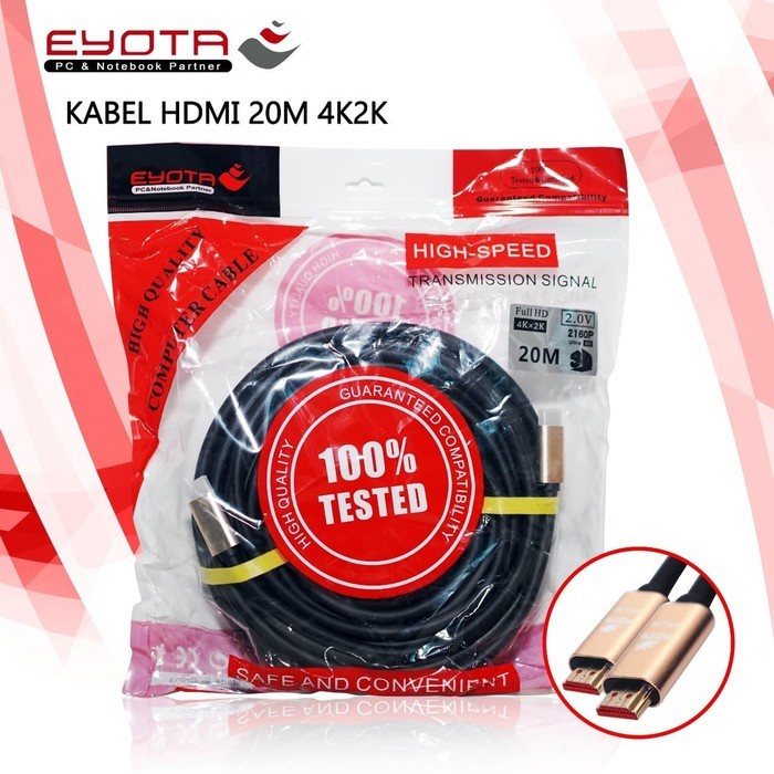 EYOTA KABEL HDMI 20 METER 4K2K VERSI 2.0 HIGH SPEED ORIGINAL