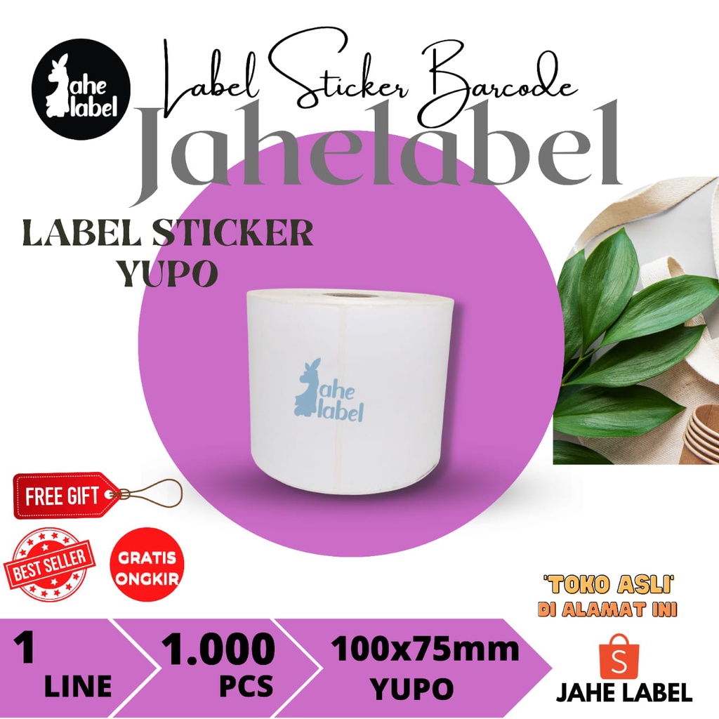 

STIKER LABEL BARCODE 100X75 MM KERTAS STICKER LABEL VINYL 10X7.5 CM 1000 PCS