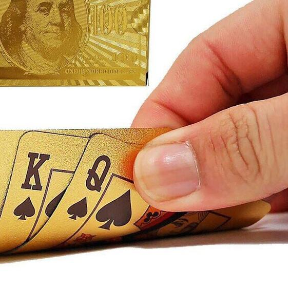 

Kartu Permainan Poker(Remi)Lapis Emas 24k/Kartu Plastik Lapis Foilemas