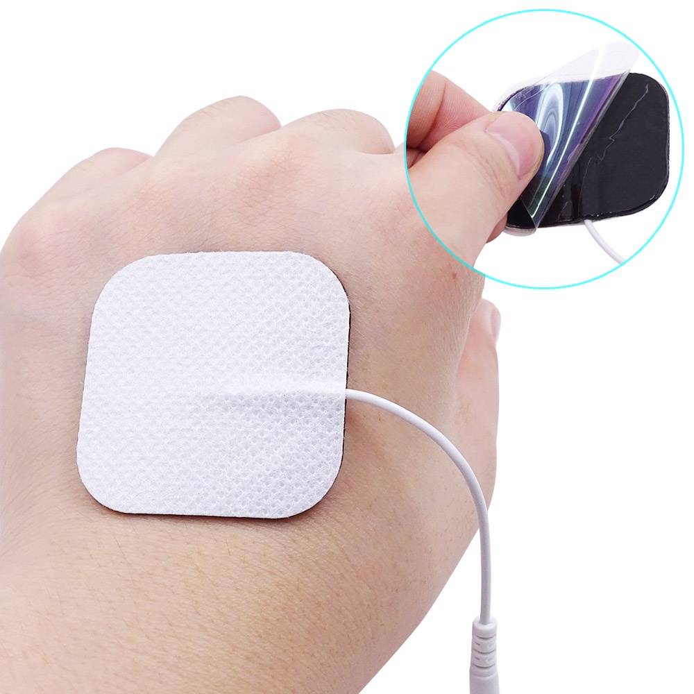2pad Elektroda 5 * 5cm Electrode Patch Pads Mesin Gembok Elektroda Puluhan Putih