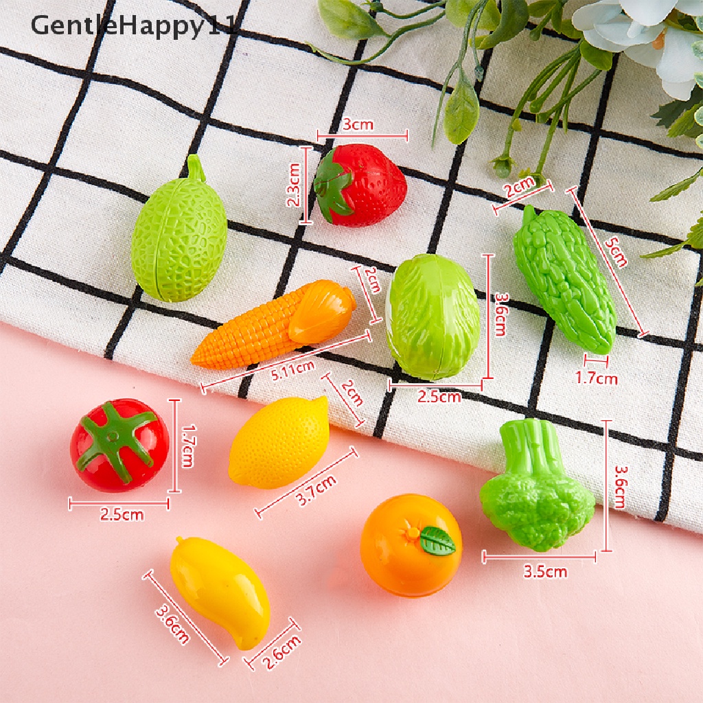 GentleHappy 10pcs Mini Simulation Fruit Vegetables Toy Kids Pretend Play Dollhouse Accessory id