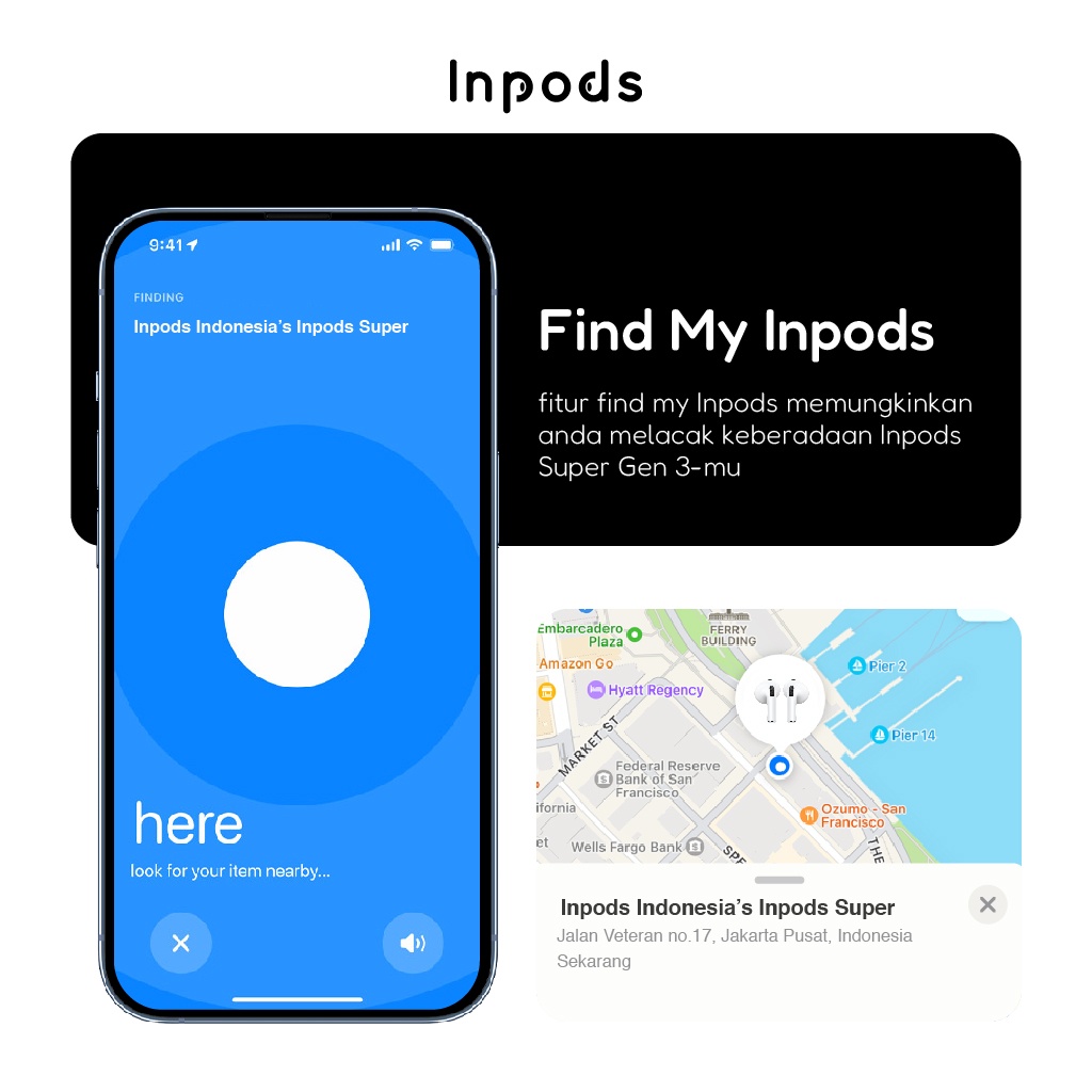 Inpods Super Gen 3 TWS Headset Bluetooth Earphone Earbuds Handsfree Hedset With Wireless Charging Case Final Upgrade