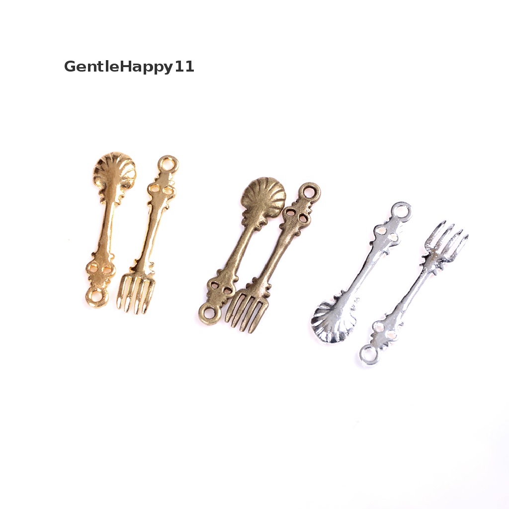 Gentlehappy 10x1 /12 Stainless Rumah Boneka Miniatur Alat Makan Peralatan Makan Sendok Garpu id