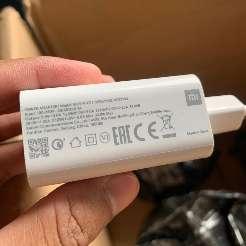 CHARGER CAS XIAOMI NOTE 9 PRO/NOTE 10 ORIGINAL 100% BAWAAN HP, COPOTAN BOX 33W