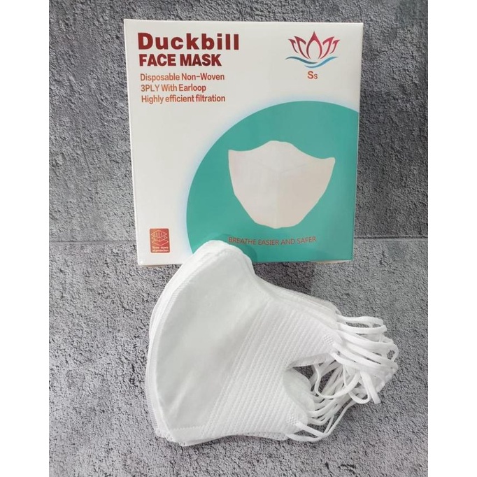 MASKER DUCKBILL SS FACEMASK PUTIH DAN HITAM t-greendaycollection Ayo Beli