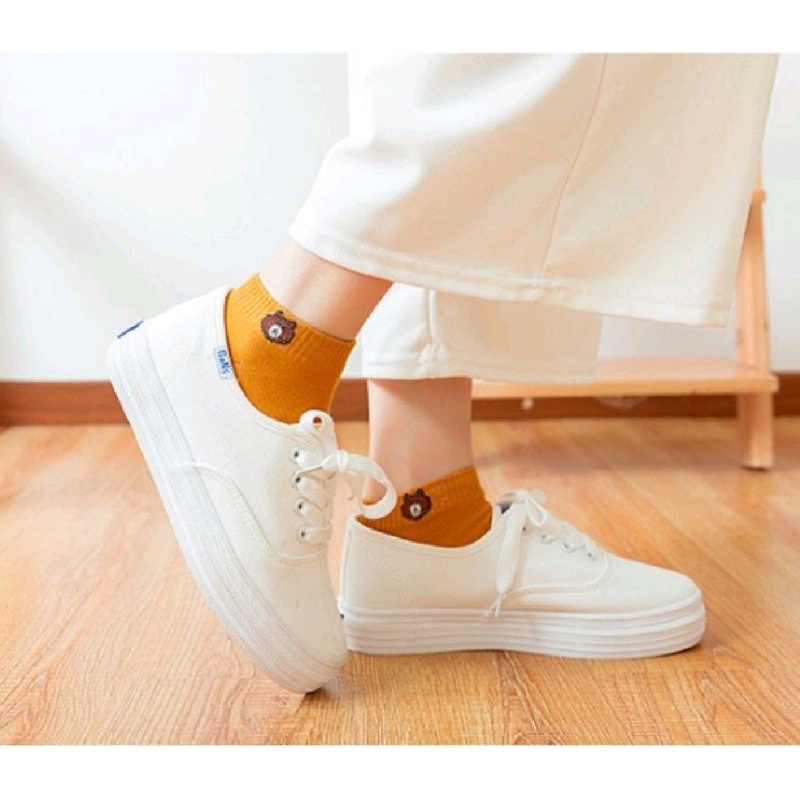 COD - Gratis pouch Cantik K351 Kaos Kaki Brown / Kaos Kaki Anime Cute / Socks /  Short Socks / Sepatu