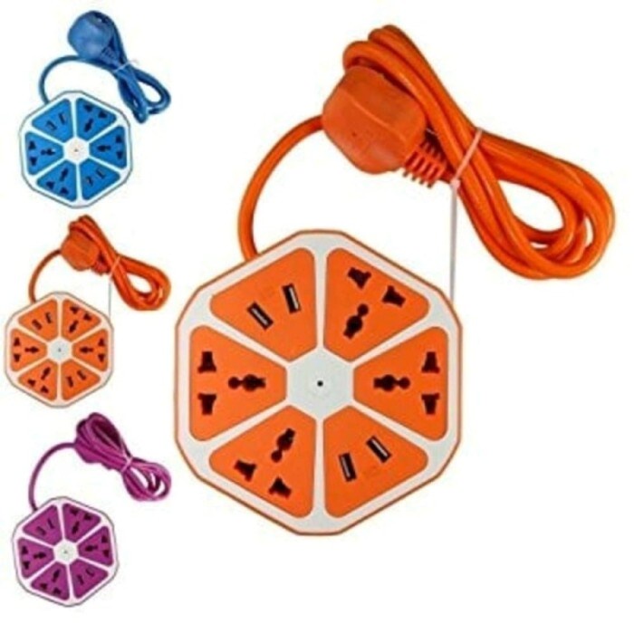 Hexagon Listrik Kabel Isi 4 Lubang Segi Enam Usb Segienam Socket Roll Cod
