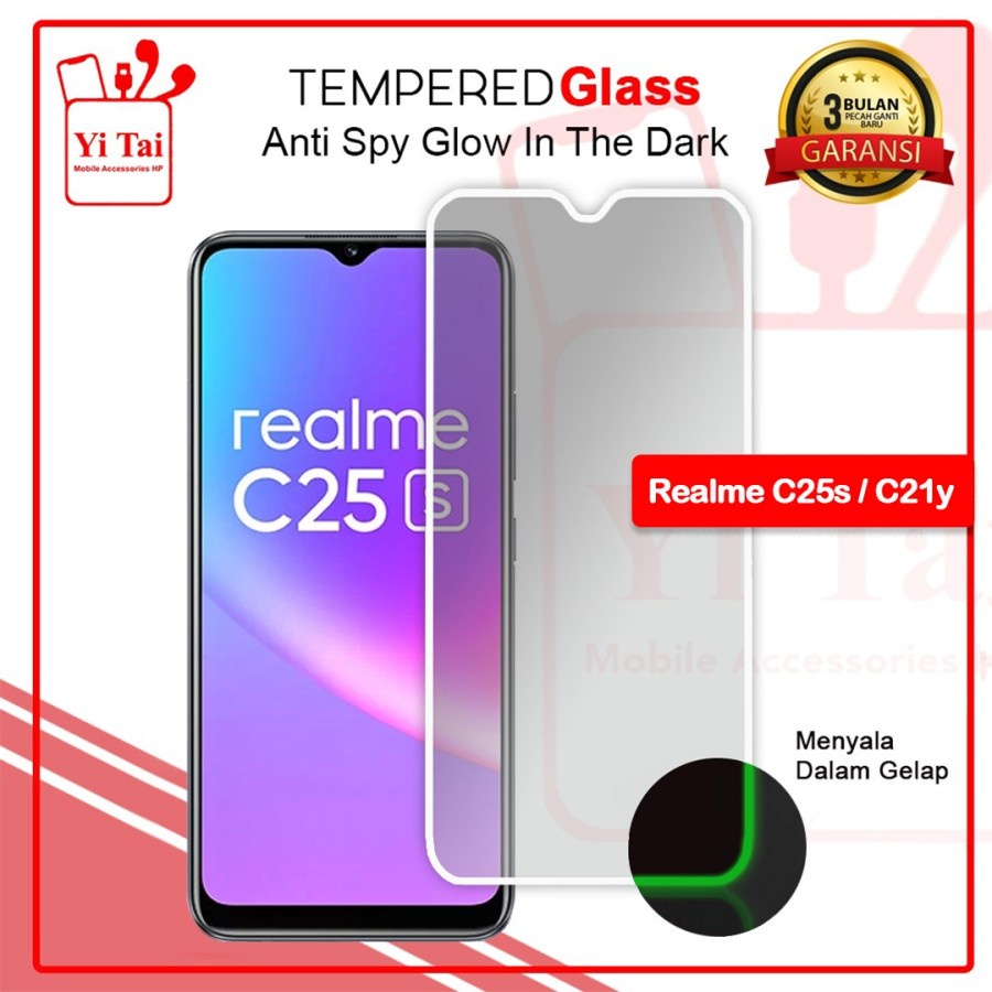 TEMPERED GLASS SPY GLOW IN THE DARK YI TAI - REALME C25S/C21Y - GA