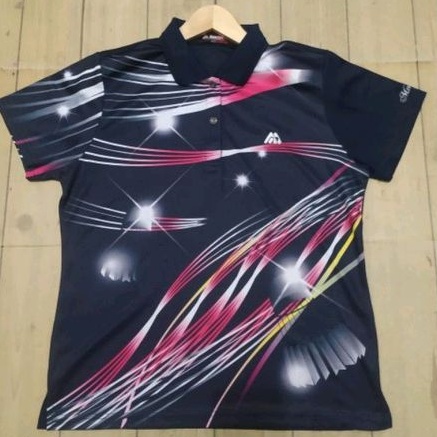Kaos Kerah/Polo shirt Jersey Badminton Wanita Thrift Preloved MMOA Second Size Fit M