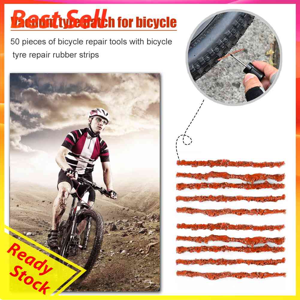 50 Pcs Strip Karet Untuk Reparasi Tambal Ban Tubeless Sepeda Gunung