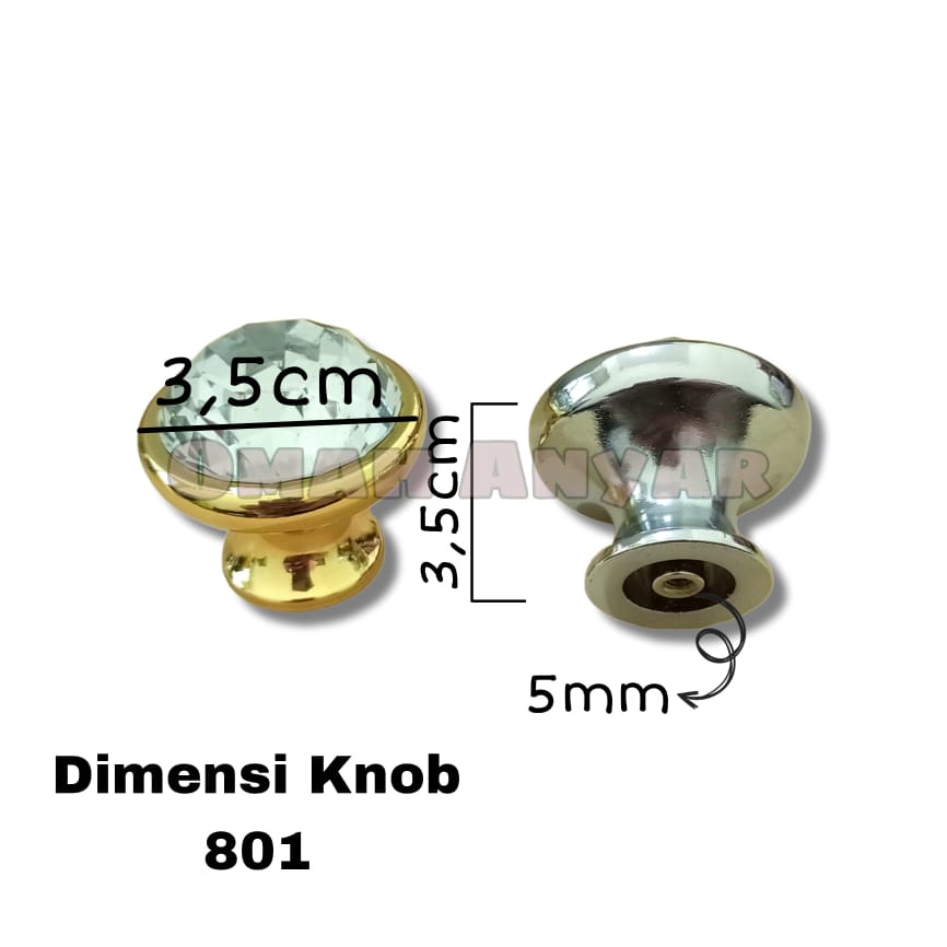 Knob Handle Tarikan Lemari Laci Crystal Kaca Berlian Swarovski Kaje GP/chrome