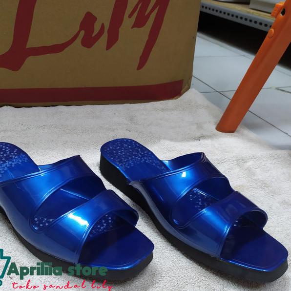 sandal lily 1340 - sandal jadul - sandal pria - Biru, 38