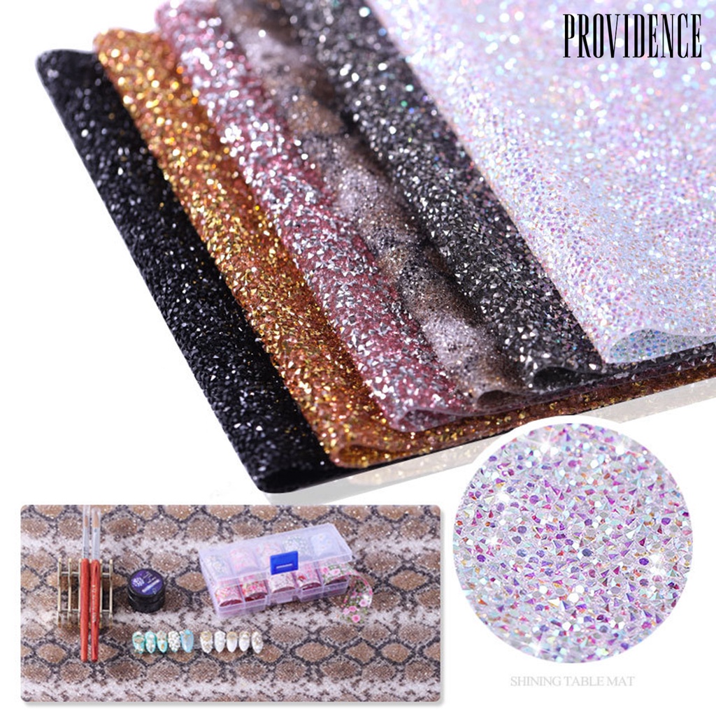 Providence Pad / Alas Kuku Palsu Motif Berlian Imitasi / Sequin Berkilau Untuk Nail Art / Salon
