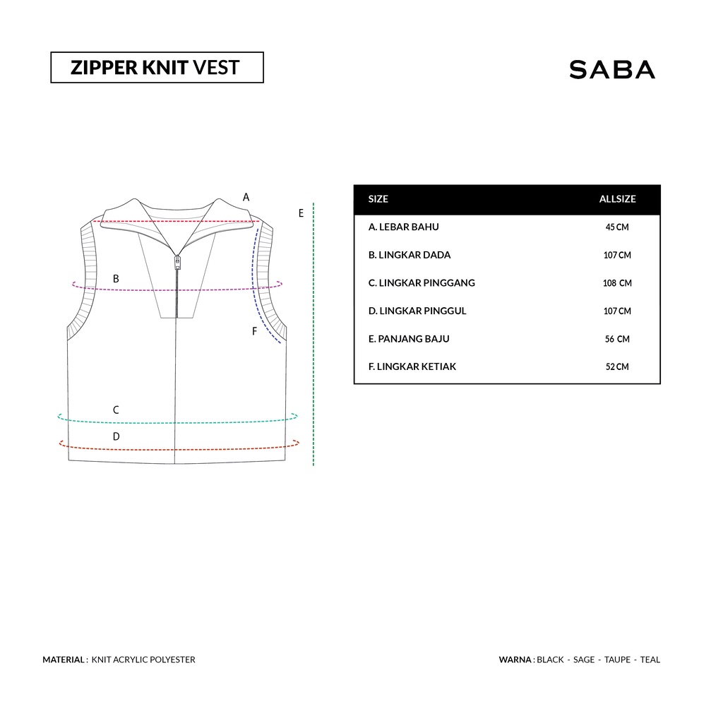 Saba Zipper Knit Vest