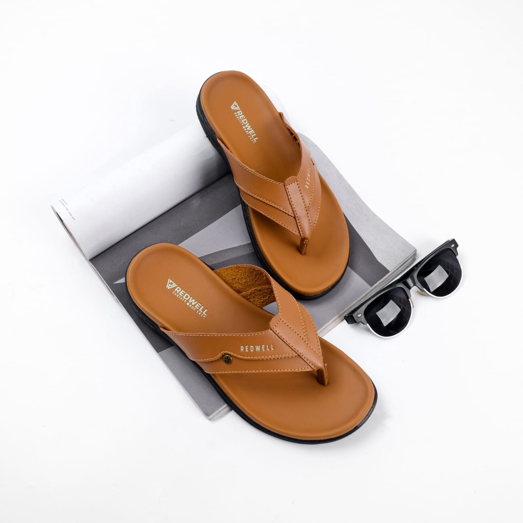 SANDAL KULIT PRIA scarlos 01 BROWN TAN KULIT SAPI ASLI ORIGINAL HANDMADE BANDUNG KASUAL SANT