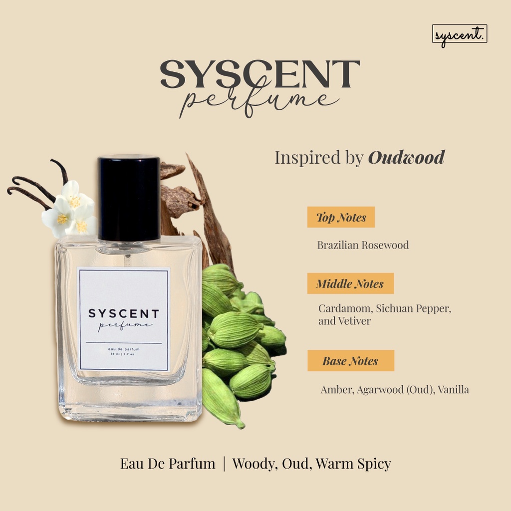 SYSCENT PERFUME inspired Oud Wood (Parfum Wanita / Parfum Pria / Parfum Unisex)