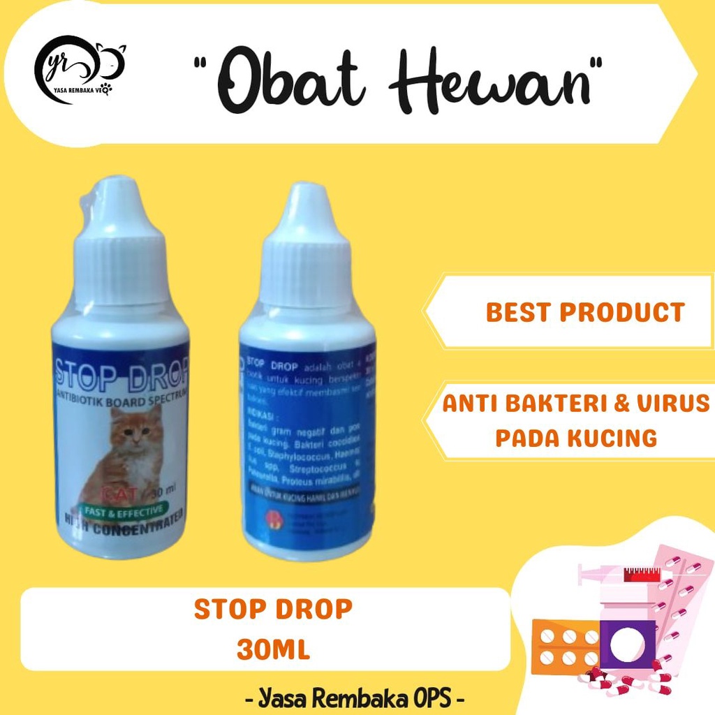 STOP DROP 30ML - Antibiotik & Virus Untuk Kucing