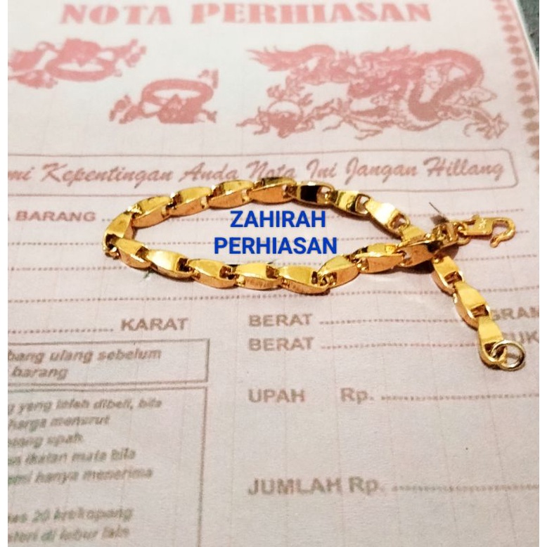 GELANG TANGAN WANITA PADI MOTIF EMAS 24K