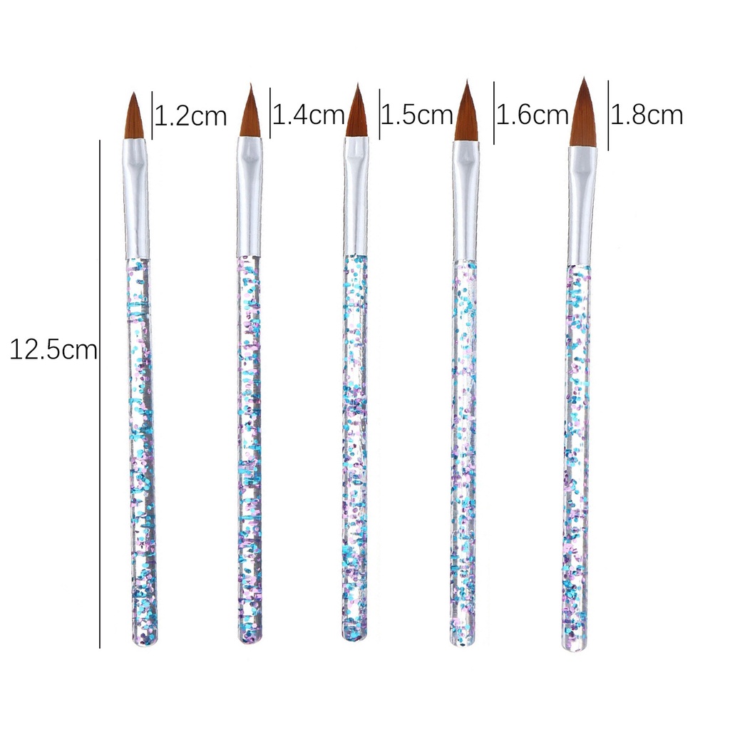 Brush Acry set 5 size-Bubbles Biru NP-69