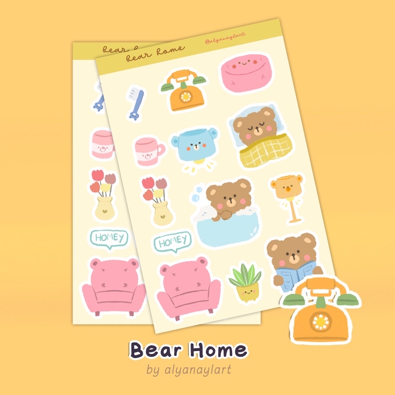 

Sticker Lucu Korean Bear homey by alyanaylart