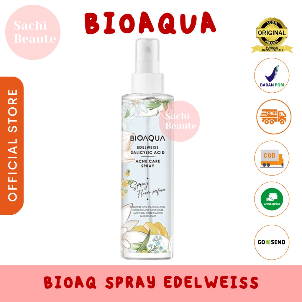 BIOAQUA Bio Aqua Face Mist Spray Wajah Portable 150ml Hydrating/Brightening/Soothing - Edelweiss