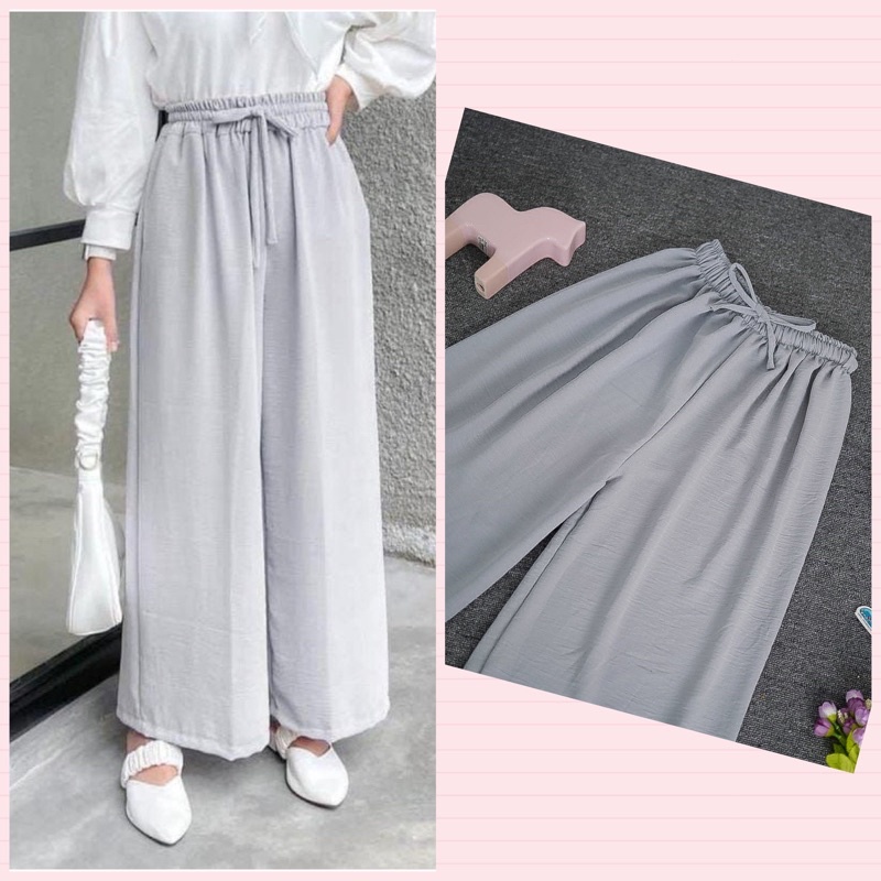Tq88indonesia Fashion Celana Cullote Wanita Terbaru / KULOT CRINCLE JUMBO / Celana Panjang Polos Cewek / Ootd Kasual
