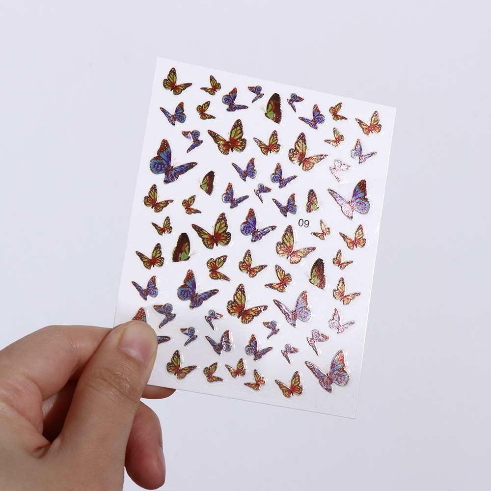 Mxbeauty Stiker Kuku Perekat Kupu-Kupu Laser Kuku Kecantikan DIY Stiker Kuku Nail Art Perhiasan Nail Art Dekorasi